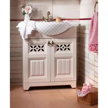 Тумба под раковину Бриклаер Кантри 80 дуб прованс/бежевый