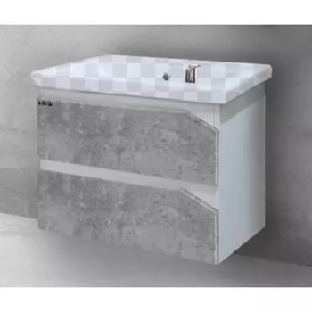 Тумба под раковину Grossman Инлайн 60 белая/бетон