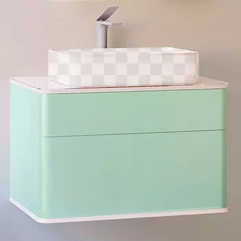 Тумба под раковину Jorno Pastel 80 бирюзовый бриз