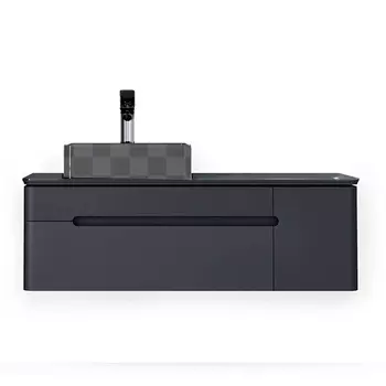 Тумба под раковину Jorno Shine 120 антрацит с МФУ