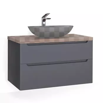 Тумба под раковину Jorno Wood 100 серая