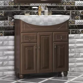 Тумба под раковину Opadiris Тибет 75 с объемной филенкой орех антикварный