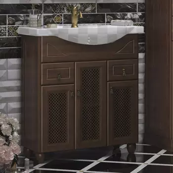 Тумба под раковину Opadiris Тибет 75 с решёткой орех антикварный