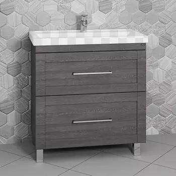 Тумба под раковину СанТа Венера 80 дуб шале графит напольная