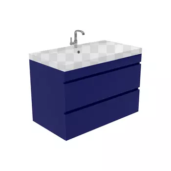 Тумба под раковину Stella Polar Памелла 80 подвесная синяя