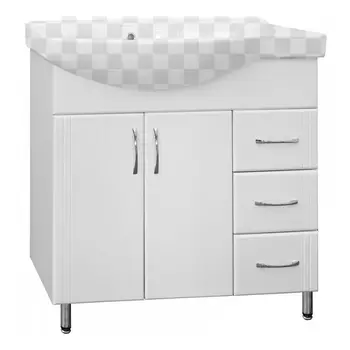 Тумба под раковину Style Line Эко Стандарт 82 белая правая