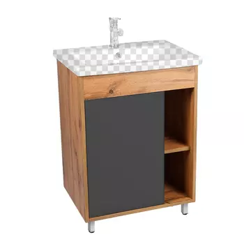 Тумба под раковину Viant Бостон 60 VBOS60COG-T1ST графит