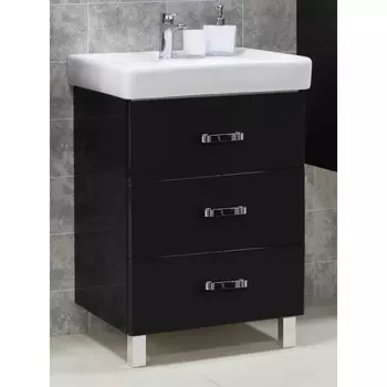 Тумба с раковиной Акватон Америна 60 М черная