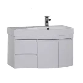 Тумба с раковиной Aquanet Сопрано 2.95 правая белая