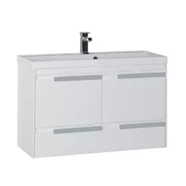 Тумба с раковиной Aquanet Тиволи 100 белая