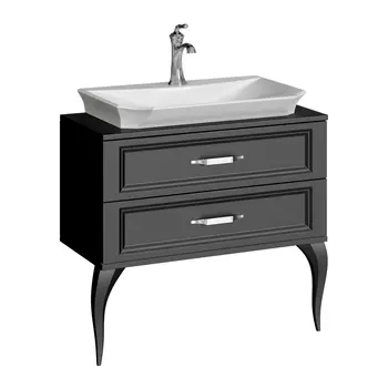 Тумба с раковиной Aqwella LaDonna T8/BLK матовая