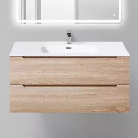 Тумба с раковиной BelBagno Etna 1000-2C-SO-WO-P Rovere Bianco