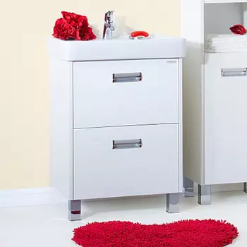 Тумба с раковиной Бриклаер Палермо 70/2 белый глянец