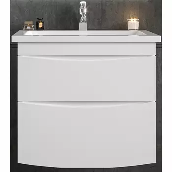 Тумба с раковиной Бриклаер Вега 70 белый глянец