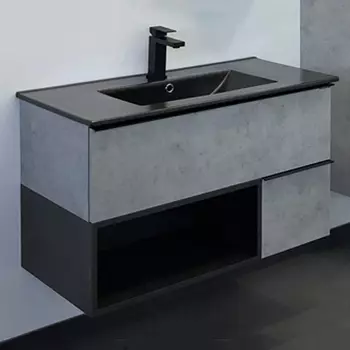 Тумба с раковиной Comforty Франкфурт 90 бетон светлый