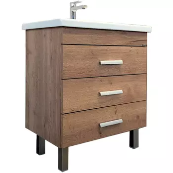 Тумба с раковиной Comforty Никосия 70 00-00008854 дуб темный