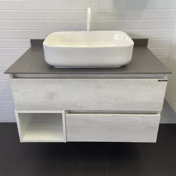 Тумба с раковиной Comforty Прага 90 дуб белый New (T-Y9378)