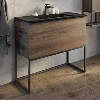 Тумба с раковиной Comforty Равенна Лофт 90 дуб темно-коричневый