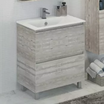 Тумба с раковиной Comforty Верона 75 дуб белый