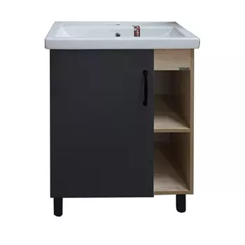 Тумба с раковиной Grossman Флай 60 дуб санома/серая