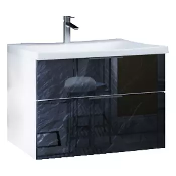 Тумба с раковиной Marka One Idalgo 75П black stone