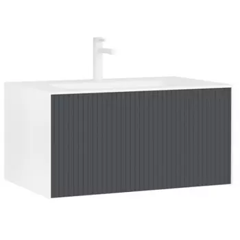 Тумба с раковиной Orka Cube 80 3000371 антрацит матовый