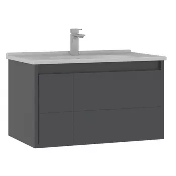 Тумба с раковиной Orka Likya 80 5002491 антрацит матовый
