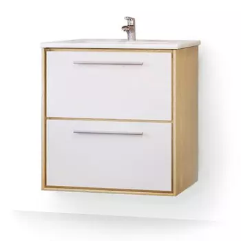 Тумба с раковиной Raval Frame 60 белая/дуб сонома