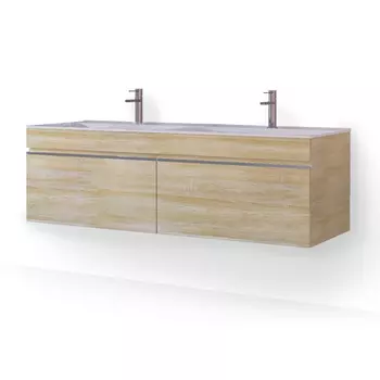 Тумба с раковиной Raval Twins 140 дуб сонома