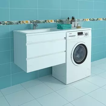 Тумба с раковиной СанТа Марс 68 подвесная без ручек, 2 ящика