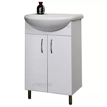 Тумба с раковиной СанТа Уют 55 без ящиков белый