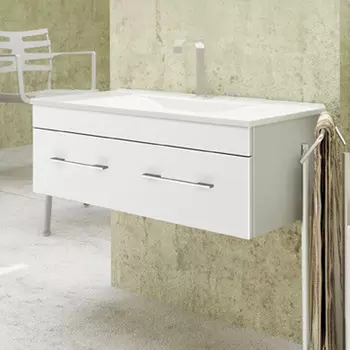 Тумба с раковиной Санвит Квадро 120 Lux белая