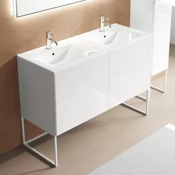 Тумба с раковиной Санвит Лира 120 с двойной раковиной напольная