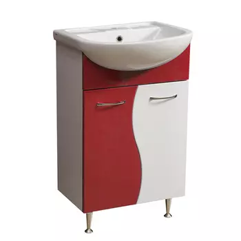 Тумба с раковиной Stella Polar Колор-1 55 красная