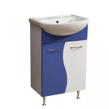 Тумба с раковиной Stella Polar Колор-1 55 синяя
