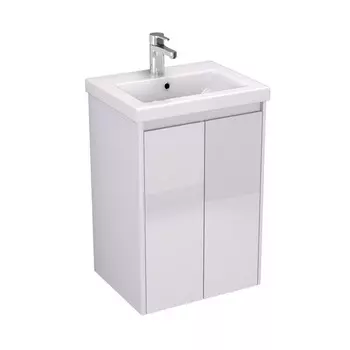 Тумба с раковиной Velvex Klaufs 50.2D белый глянец