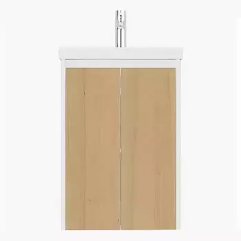 Тумба с раковиной Velvex Klaufs 50.2D белый гянец/дерево