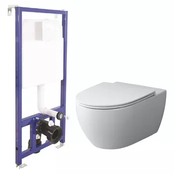 Унитаз Am.Pm Awe C111700WH FlashClean без сиденья с инсталляцией Berges Novum