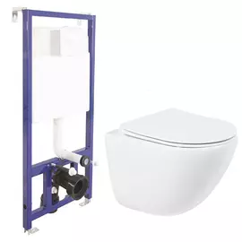 Унитаз BelBagno Amanda BB051CHR без сидения с инсталляцией Berges Novum