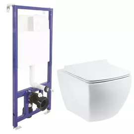 Унитаз BelBagno Carina BB514CHR без сиденья с инсталляцией Berges Novum