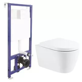 Унитаз BelBagno Marino BB105CHR без сиденья с инсталляцией Berges Novum