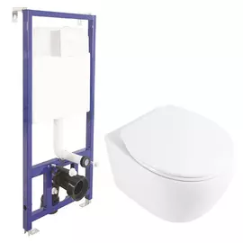 Унитаз BelBagno Prospero BB507B без сиденья с инсталляцией Berges Novum