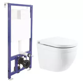 Унитаз BelBagno Senso-R BB017CHR без сиденья с инсталляцией Berges Novum