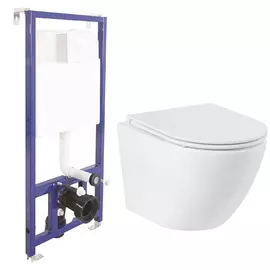 Унитаз BelBagno Sfera-R BB046CHR без сиденья с инсталляцией Berges Novum