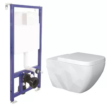 Унитаз Bien Kristal KRKA060N1VP0W3000 с сиденьем с инсталляцией Berges Novum