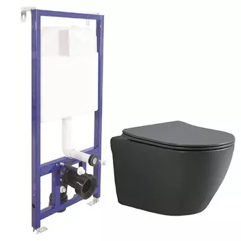 Унитаз Esbano Amapola Matt Grey с инсталляцией Berges Novum