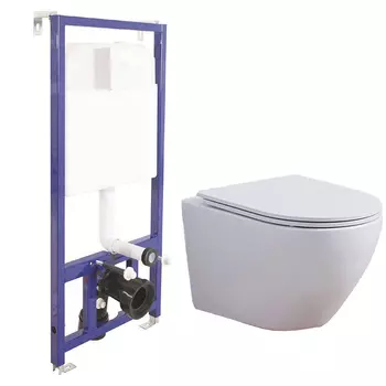 Унитаз Esbano Azalea White с инсталляцией Berges Novum