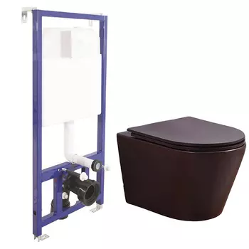 Унитаз Esbano Clavel Matt Coffee с инсталляцией Berges Novum