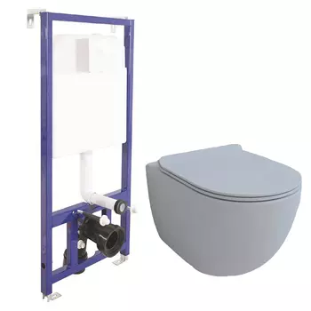 Унитаз Esbano Garcia Matt White с инсталляцией Berges Novum