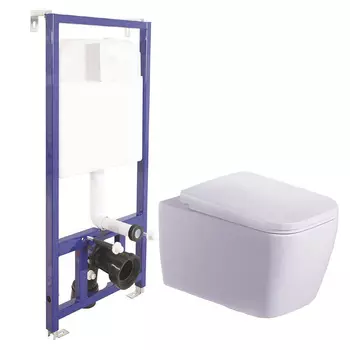 Унитаз Esbano Tiron-C White с инсталляцией Berges Novum